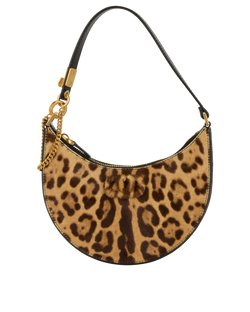 Leopard Print Shoulder Bag, Pony Hair, Brown, MII, DB, 3*
